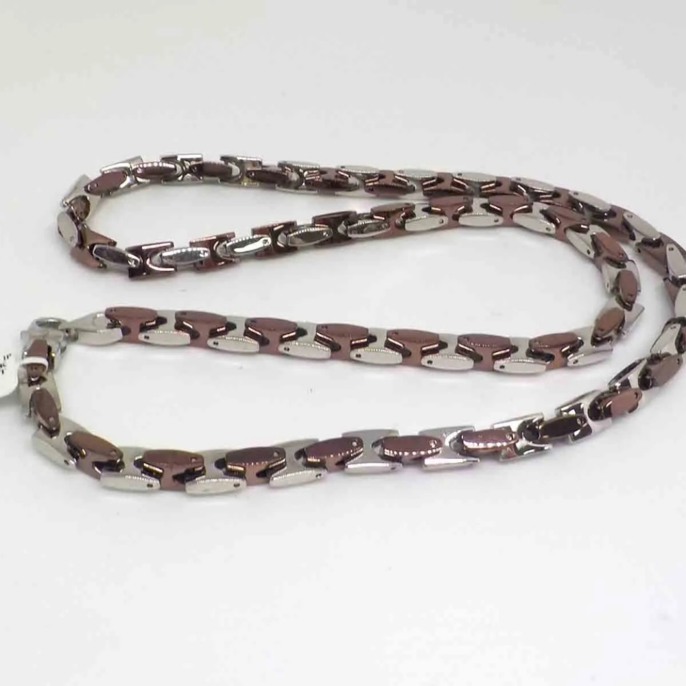 ***BRAND NEW*** SHAQUILLE O'NEAL TWO TONE NECKLACE AND BRACELET - Picture 5 of 6